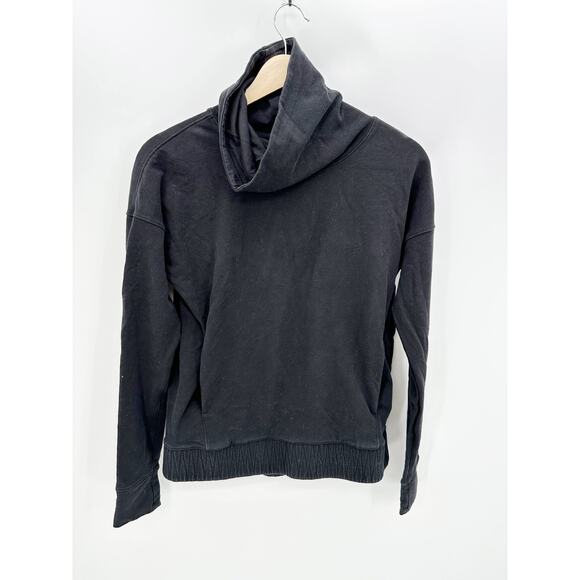 Lululemon Stress Less Black Long Sleeve French Terry Pullover Women's Size 4 - Picture 1 of 9